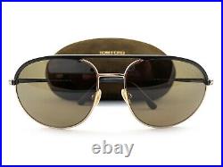 New Tom Ford Gio Tf772 02h Aviator Black/gold Polarizd Authent Sunglasses 59-17