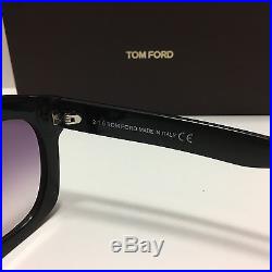 New Tom Ford Greta TF 431 01Z Shiny Black/Gray Gradient Women's Sunglasses