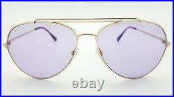 New Tom Ford Indiana sunglasses FT0497 28Y 58mm Rose Gold Violet GENUINE Aviator