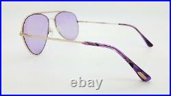 New Tom Ford Indiana sunglasses FT0497 28Y 60mm Rose Gold Violet GENUINE Aviator