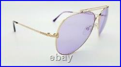 New Tom Ford Indiana sunglasses FT0497 28Y 60mm Rose Gold Violet GENUINE Aviator