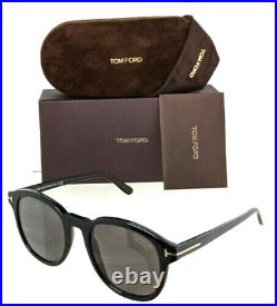 New Tom Ford Jameson Tf752 01d Round Black Polarized Authentic Sunglasses 52-21
