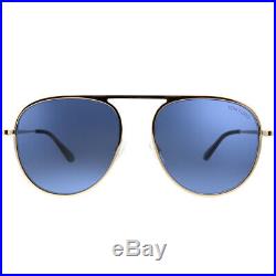 New Tom Ford Jason-02 TF 621 28V Light Rose Gold Metal Sunglasses Blue Lens