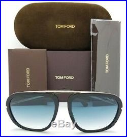 New Tom Ford Johnson sunglasses TF0453 01P 57mm Black Blue Gradient AUTHENTIC TF