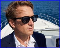 New Tom Ford Kendel Tf1076 01m Shiny Black /blue Polarized Lens Sunglasses 54-22