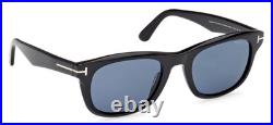 New Tom Ford Kendel Tf1076 01m Shiny Black /blue Polarized Lens Sunglasses 54-22