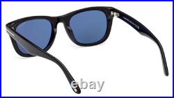New Tom Ford Kendel Tf1076 01m Shiny Black /blue Polarized Lens Sunglasses 54-22