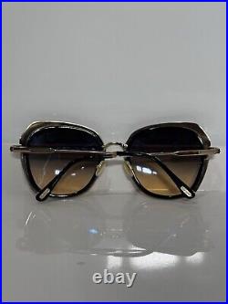 New Tom Ford Kenyan TF792 01B Black Gold Woman's Gradient Tint Sunglasses 54mm