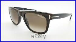 New Tom Ford Leo sunglasses FT0336/S 05K 52mm Woodgrain Brown Gradient AUTHENTIC