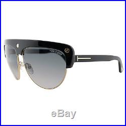 New Tom Ford Liane TF 318 01B Black Plastic Sunglasses Grey Gradient Lens