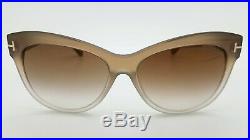 New Tom Ford Lily sunglasses FT0430 59G 56mm Beige Brown Gradient Mirror GENUINE
