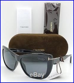 New Tom Ford Lindsay sunglasses TF0434 01D Black Polarized CatEye cat FT TF 434