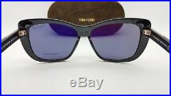 New Tom Ford Lindsay sunglasses TF0434 01D Black Polarized CatEye cat FT TF 434