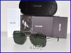 New Tom Ford Lionel TF 0750 01N Sunglasses Black Green Rectangular 60mm