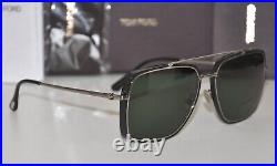 New Tom Ford Lionel TF 0750 01N Sunglasses Black Green Rectangular 60mm