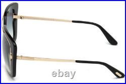 New Tom Ford Marissa sunglasses FT0619 01B 52mm Gold Shiny Black Smoke Gradient