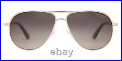 New Tom Ford Marko FT0144 Sunglasses 28D Shiny Rose Gold Polarized Grey 58mm