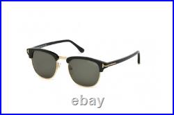 New Tom Ford Men Square Sunglasses FT0248 Henry 05N Black/Gold /Green Lens 53mm