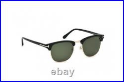 New Tom Ford Men Square Sunglasses FT0248 Henry 05N Black/Gold /Green Lens 53mm