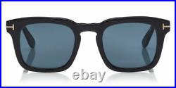 New Tom Ford Men's Square Sunglasses FT0751-F-N 01A Shiny Black 53mm