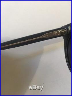 New Tom Ford Monica TF 429 03W Shiny Black Crystal Gradient Round Sunglasses