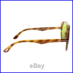 New Tom Ford Montgomery-02 TF 647 53N Crystal Havana Sunglasses Green Lens