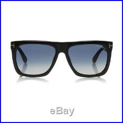 New Tom Ford Morgan Sunglasses FT0513 01W Shiny Black Blue Gradient Lens 57mm