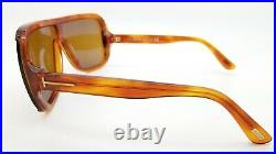 New Tom Ford Porfirio sunglasses FT0559 53E Light Havana Brown AUTHENTIC Shield