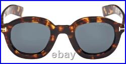 New Tom Ford Raffa Tf1100 52v Spotted Havana/blue Lens Authentc Sunglasses 46-25