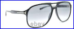 New Tom Ford Raoul Tf 753 01b Aviator Black/gray Gradient Lens Sunglasses 62-14