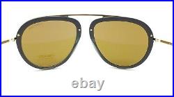 New Tom Ford Stacy sunglasses FT0452 02G 57mm Black Gold Mirror GENUINE Aviator