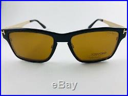 New Tom Ford Sunglasses Eyeglasses TF5475 32E Gold Brown clip on NWT