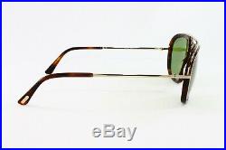 New! Tom Ford Sunglasses Johnson FT0453-52N Dark Havana & Gold Size 57 WithCase