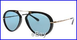 New Tom Ford Sunglasses Men TF 473 Black 01V Aaron 53mm