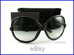 New Tom Ford Sunglasses TF 185 Sonja 01B Black FT0185/S Authentic
