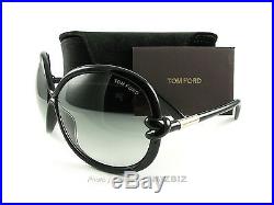 New Tom Ford Sunglasses TF 185 Sonja 01B Black FT0185/S Authentic