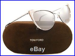 New Tom Ford Sunglasses TF 304 Silver 16C Grey Cat eye Nastasya 56mm