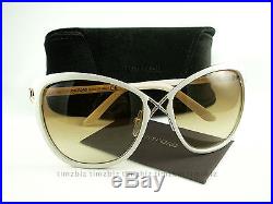 New Tom Ford Sunglasses TF 322 Celia 32F Ivory Gold FT0322/S Authentic