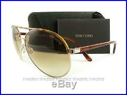 New Tom Ford Sunglasses TF112 Silvano 28F Havana Gold FT0112/S Authentic