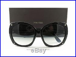 New Tom Ford Sunglasses TF362/F/S Gabriella 01B Black FT0362/F/S Authentic