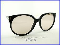 New Tom Ford Sunglasses TF370 Agatha 05A Black White FT0370/S Authentic