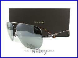 New Tom Ford Sunglasses TF380 Nils 09Q Gunmetal Brown Tortoise FT0380/S Italy