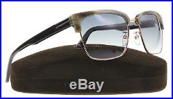 New Tom Ford Sunglasses Unisex TF 367 Olive Horn 60B River 57mm