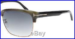 New Tom Ford Sunglasses Unisex TF 367 Olive Horn 60B River 57mm