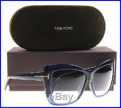 New Tom Ford Sunglasses Women Butterfly TF 390 Blue 89W Irina 59mm