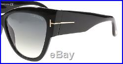 New Tom Ford Sunglasses Women Cat eye TF 371 Black 01B Anoushka 57mm