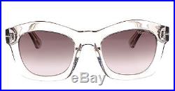New Tom Ford Sunglasses Women TF 431 Clear 74S Greta 50mm