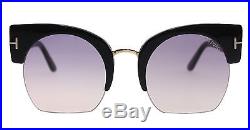 New Tom Ford Sunglasses Women TF 552 Black 01B SAVANNAH-02 55mm