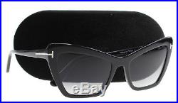 New Tom Ford Sunglasses Women TF 555 Black 01B VALESCA-02 55mm