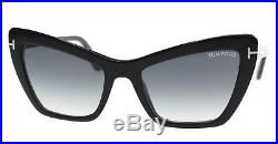 New Tom Ford Sunglasses Women TF 555 Black 01B VALESCA-02 55mm